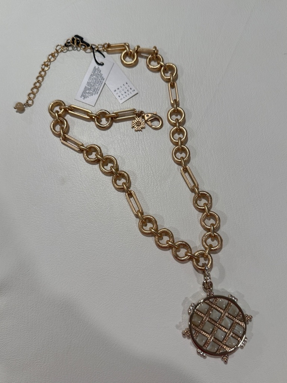 WHBM Gold-Tone Lattice Pendant Necklace - Women Jewelry